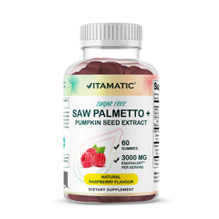 Vitamatic Sugar-Free Saw Palmetto Gummies bottle on white background