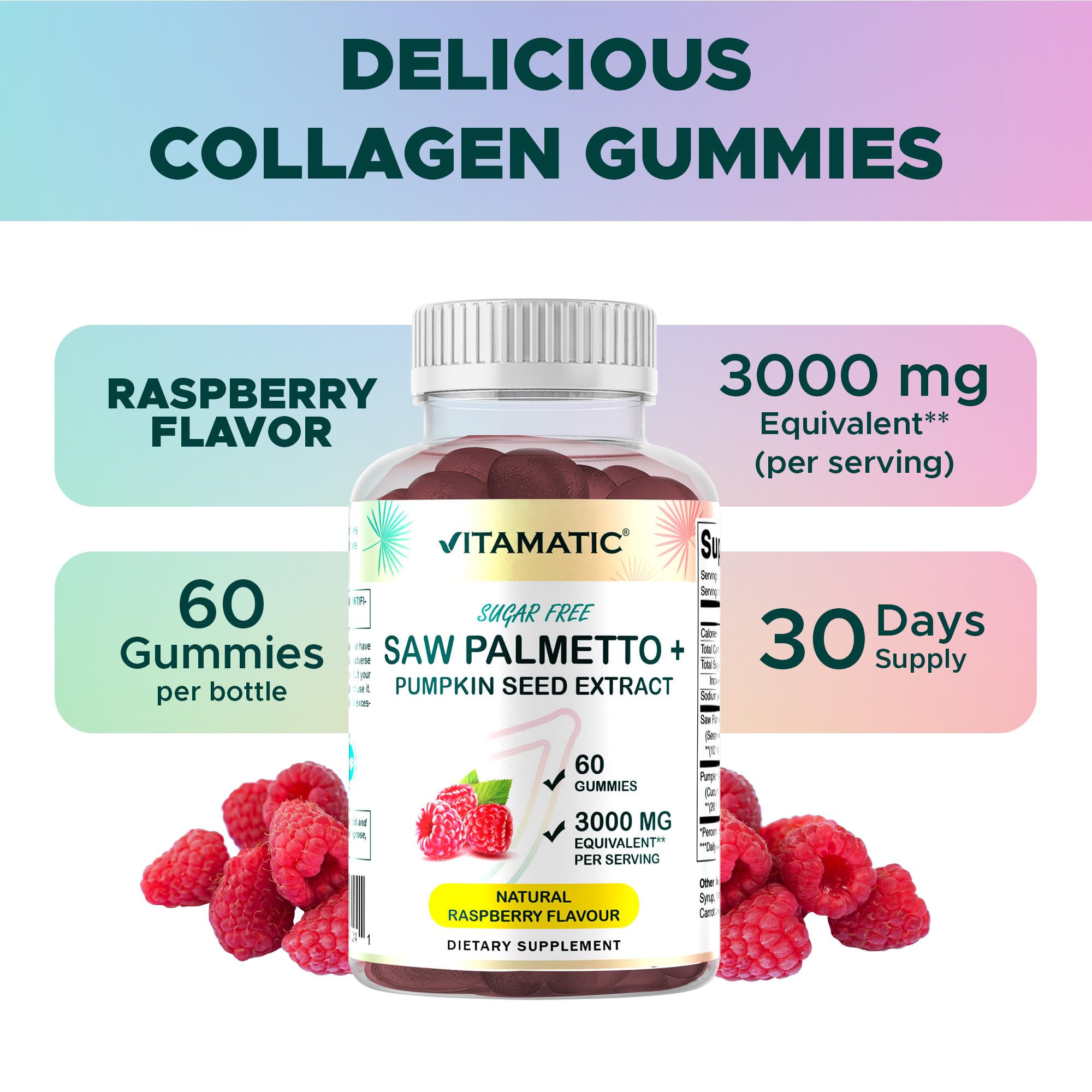 Gummy bottle front label highlighting 3000 mg per serving