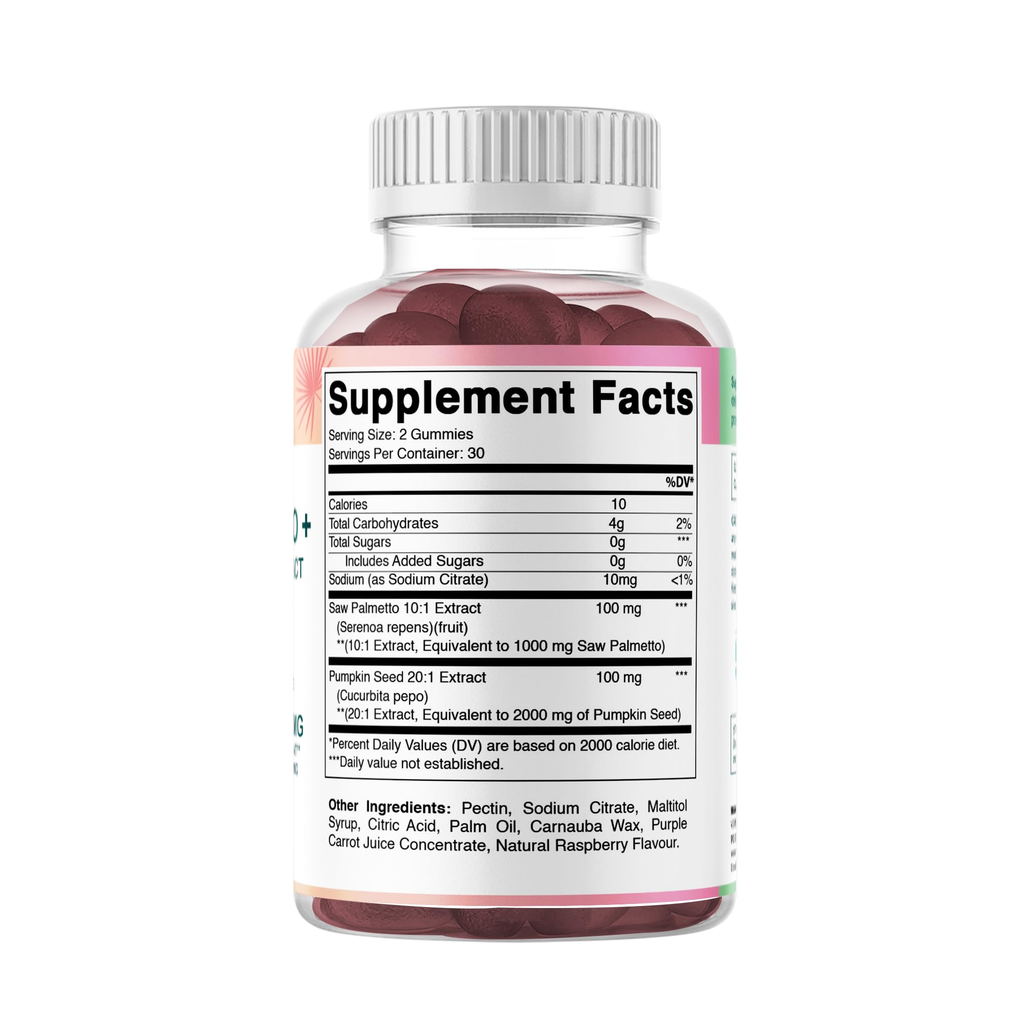 Label indicates pectin-based vegan formulation