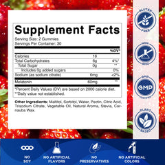 Close-up of strawberry-flavored melatonin gummies