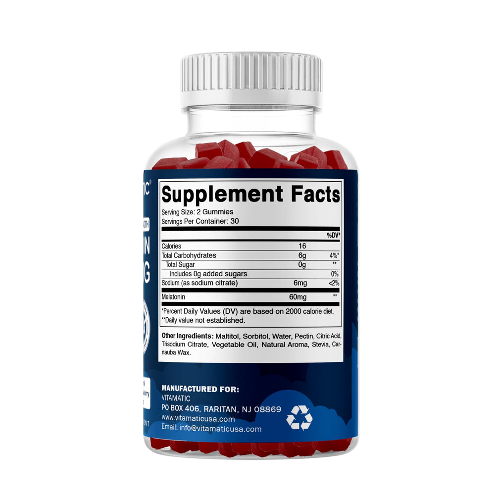 Nutritional/vegan labeling on the gummy packaging