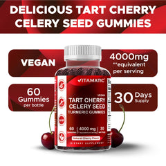Vegan, pectin-based Tart Cherry Gummies label
