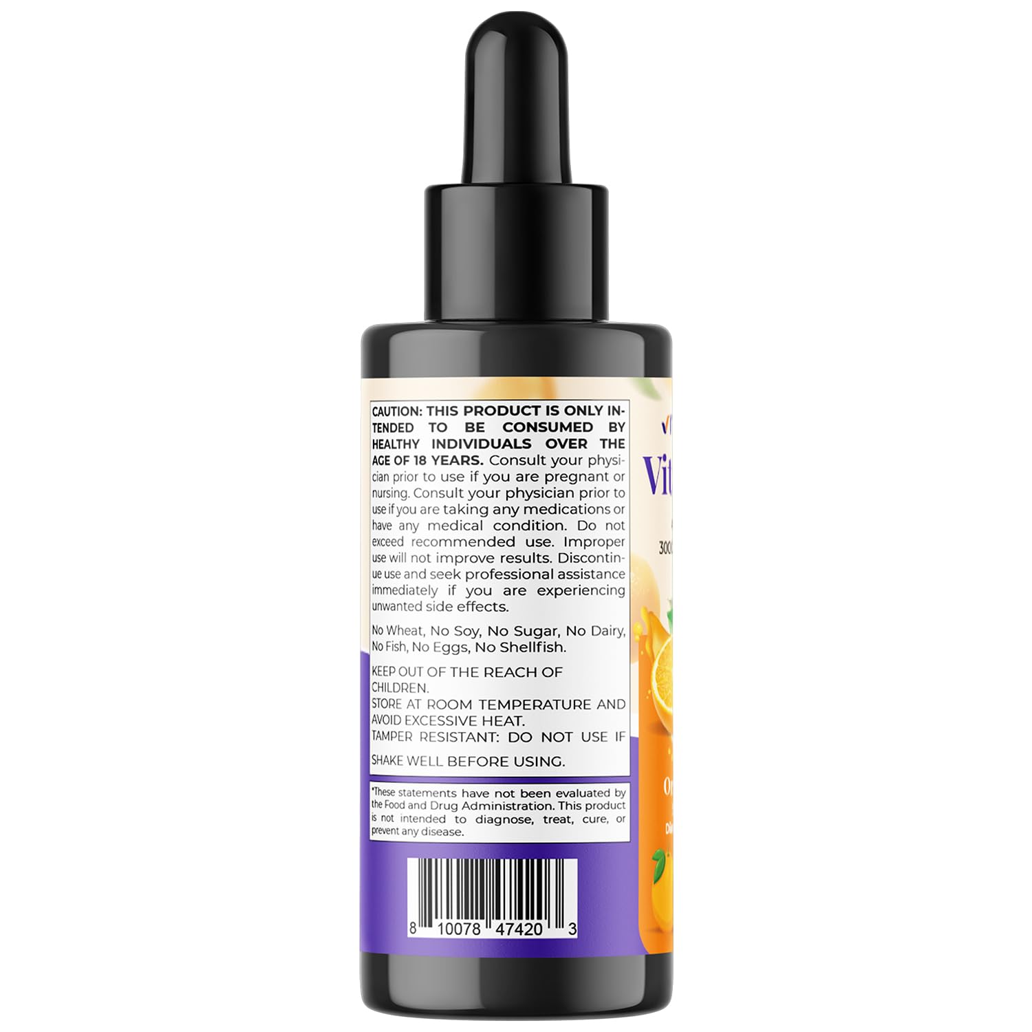 Vitamatic Vitamin A Drops with orange flavor in use