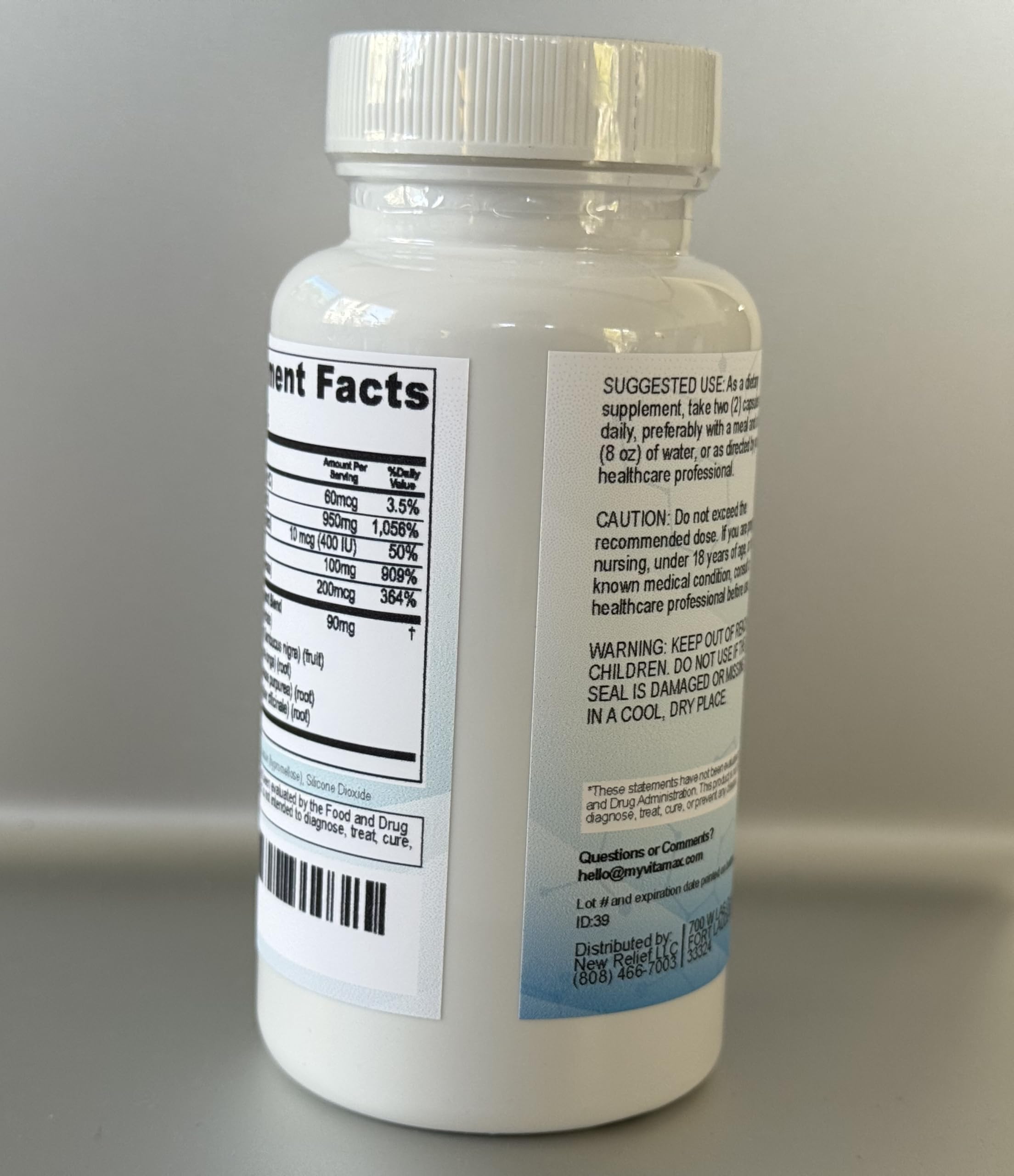 Close-up of Vitamax immune booster capsules