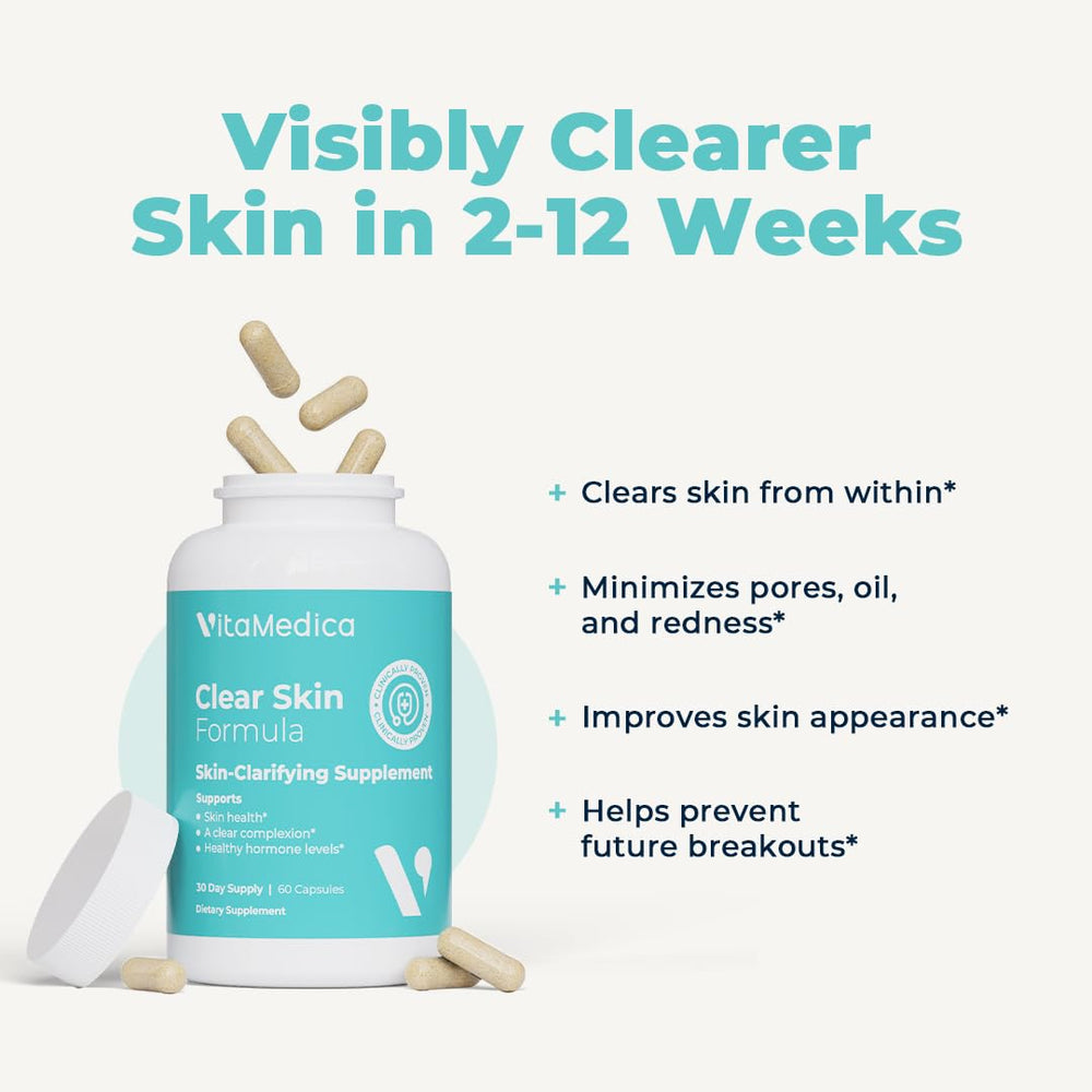 Lifestyle image suggesting healthy skin and vitamin supplementation