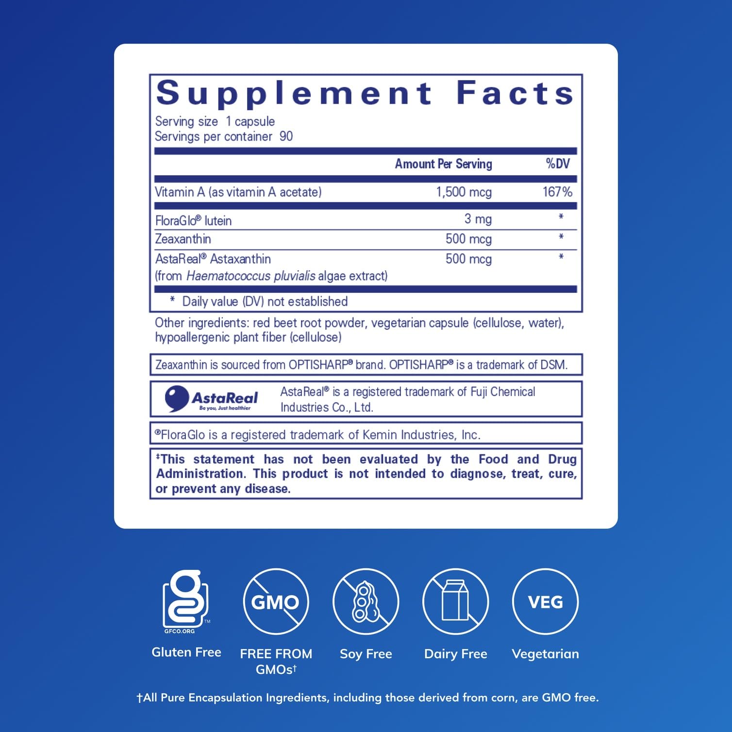 Close-up of Vitamin A + Carotenoids capsules