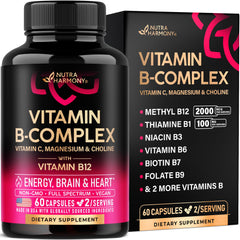 Bottle of Vitamin B Complex 60 vegan capsules