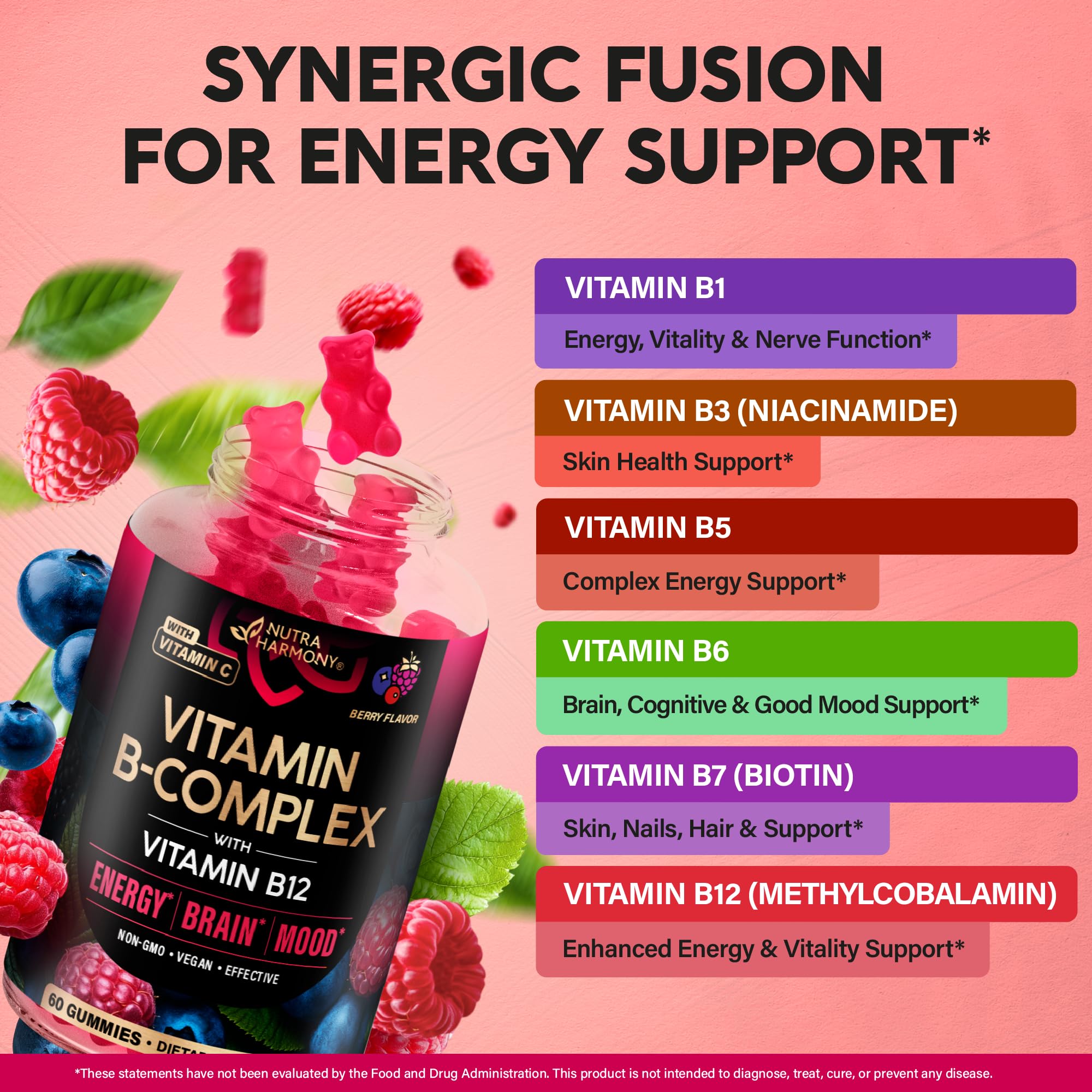 60-count vegan Vitamin B-Complex Gummies bottle