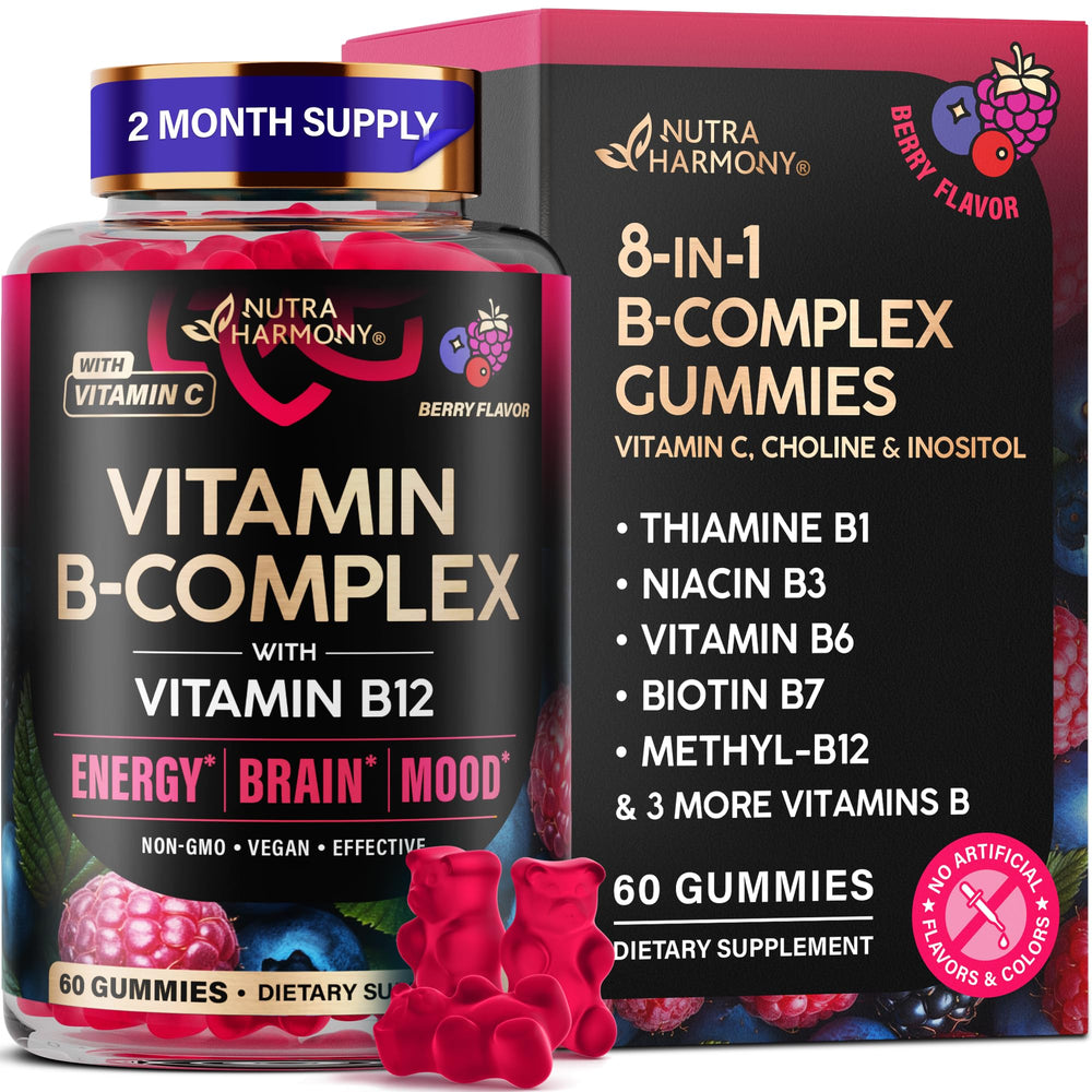 Berry-flavored Vitamin B-Complex Gummies bottle front