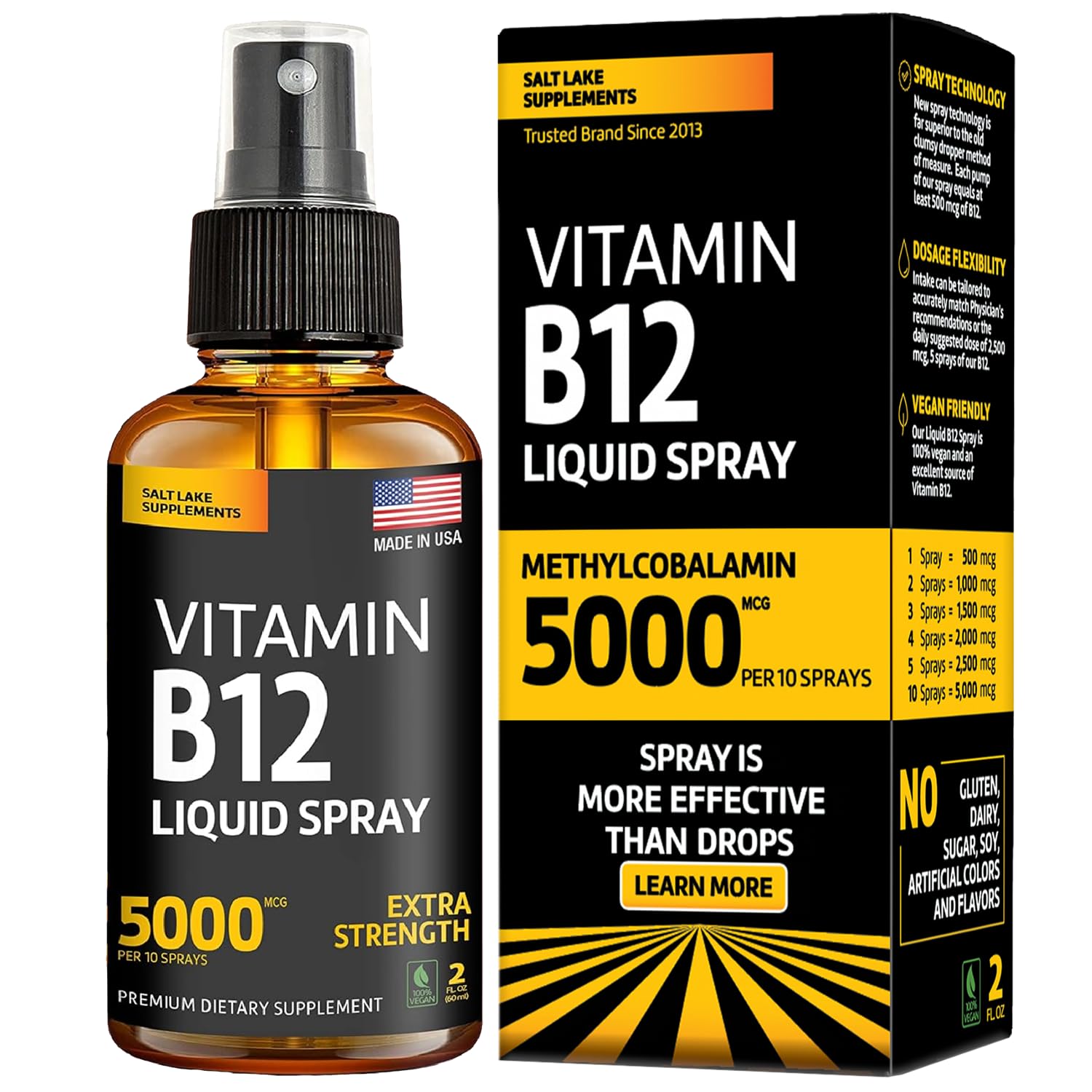 Bottle of Vitamin B12 Sublingual Spray 5000 mcg