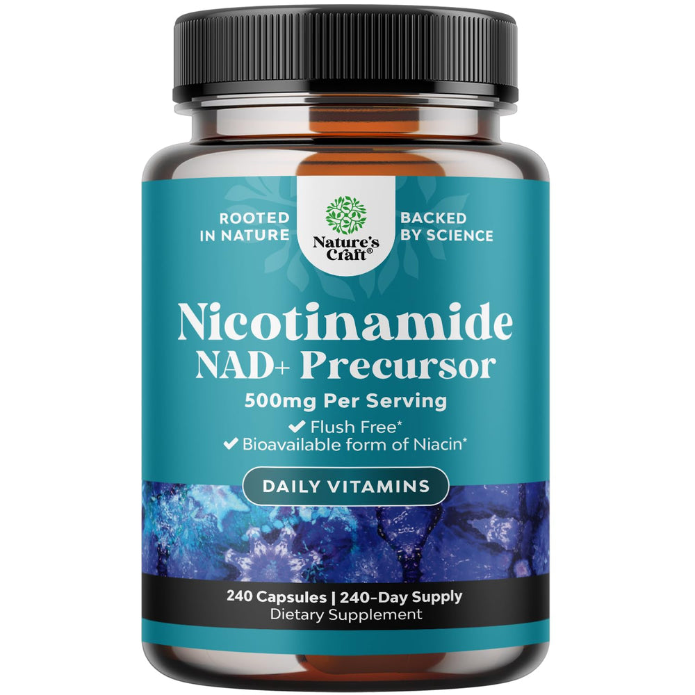 Vitamin B3 Niacinamide 500mg capsules bottle