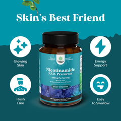 Supplement bottle label showing Nicotinamide 500mg