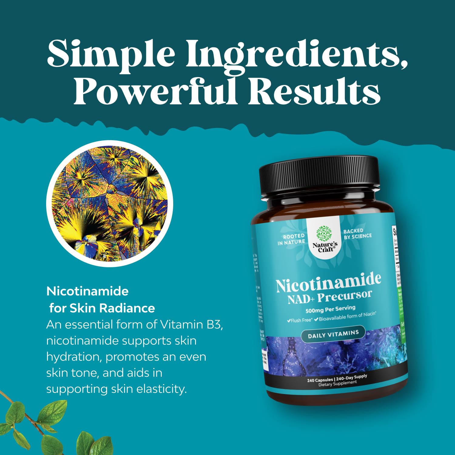 Bottle packaging for Vitamin B3 Niacinamide 500mg