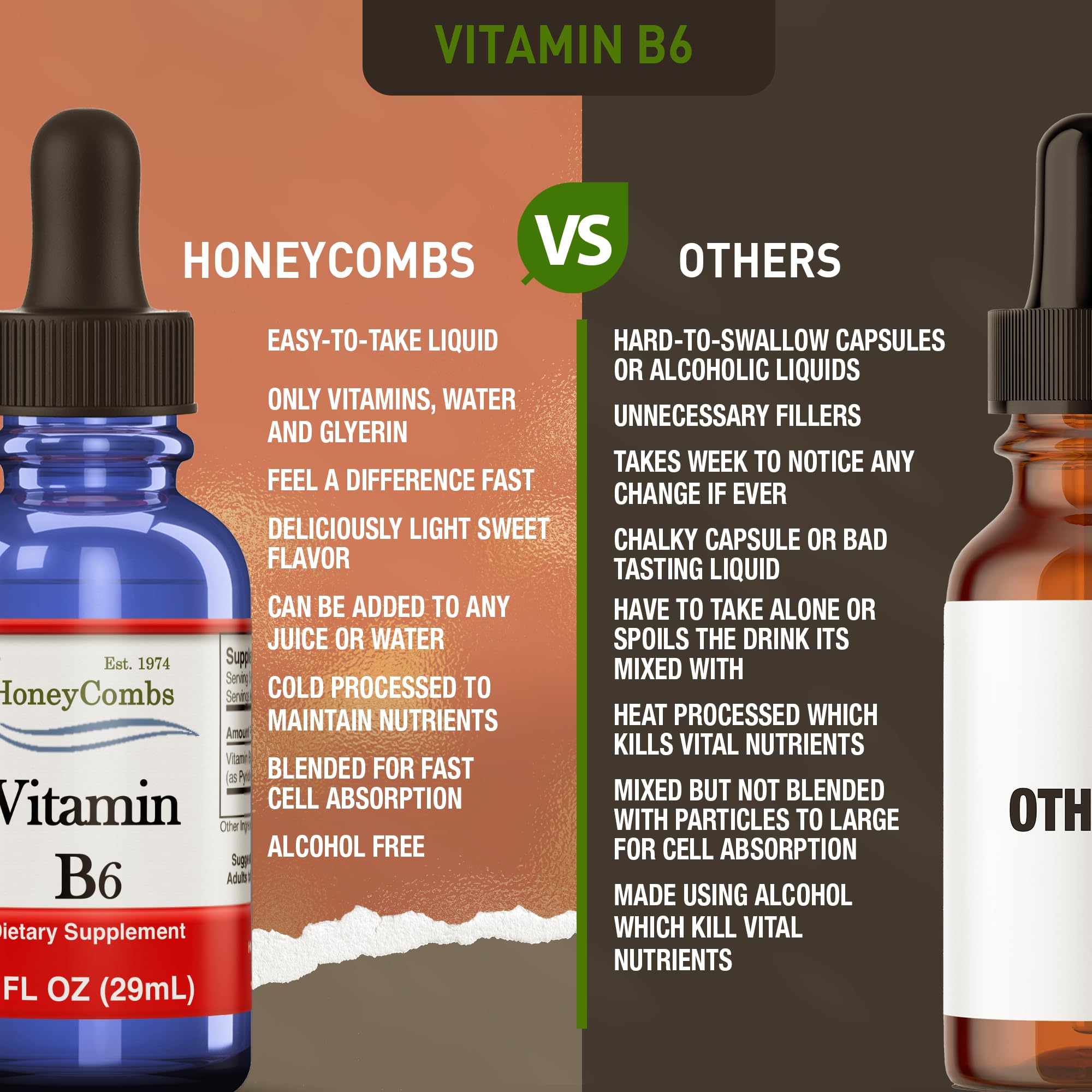 Bulk sizes available for Vitamin B6 Pyridoxine liquid drops