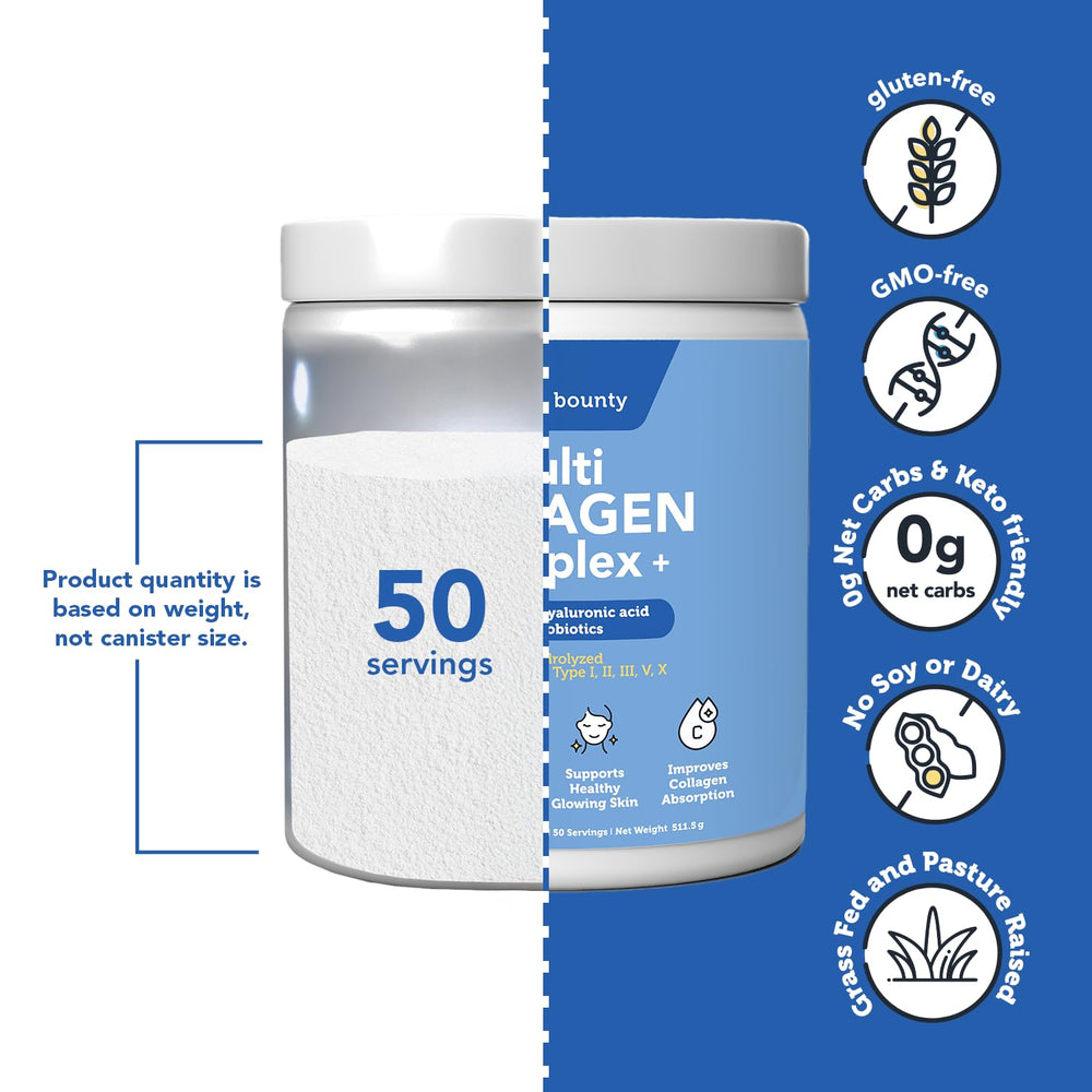 Label indicating 50 servings and non-GMO gluten-free