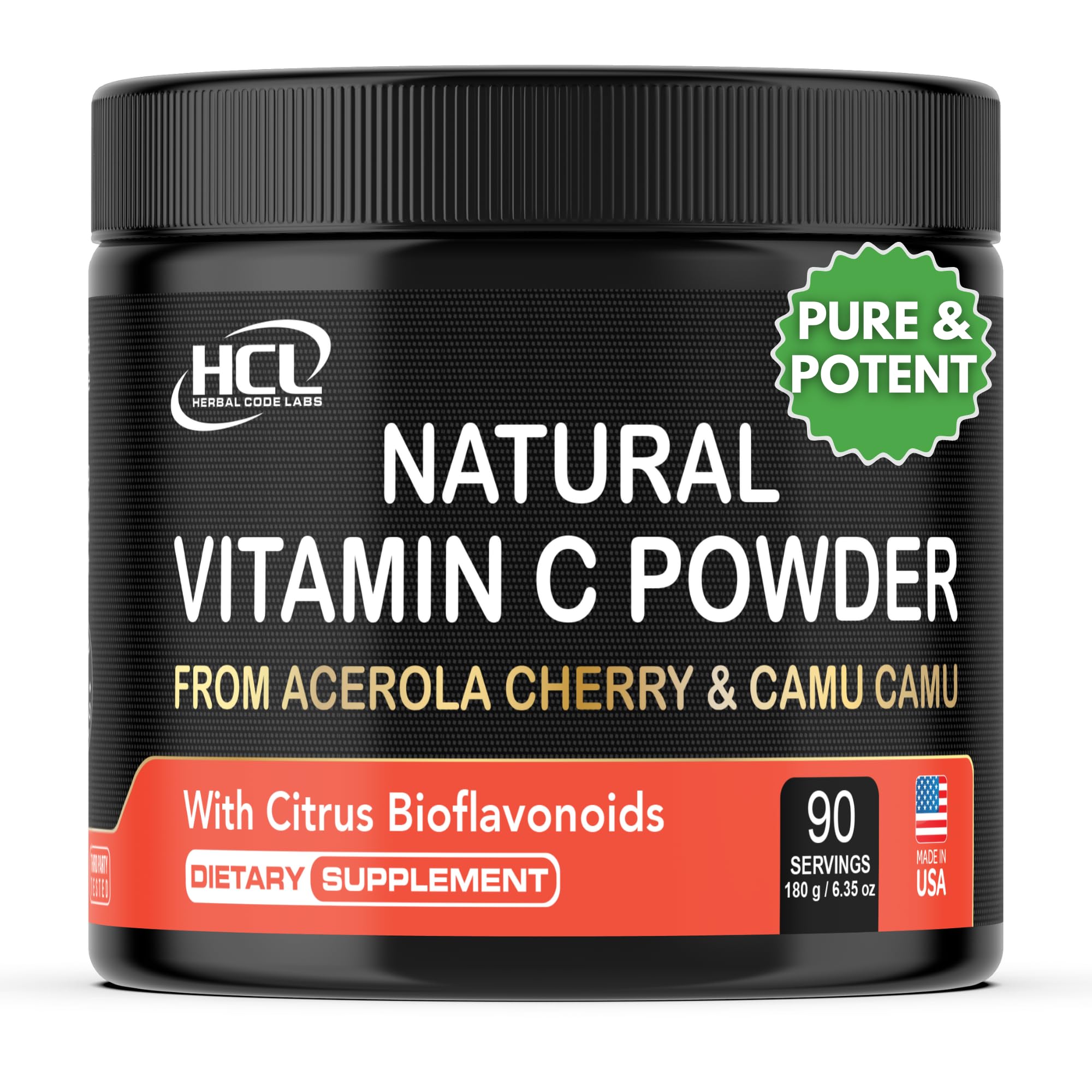 Natural Vitamin C powder from Acerola cherry and Camu Camu