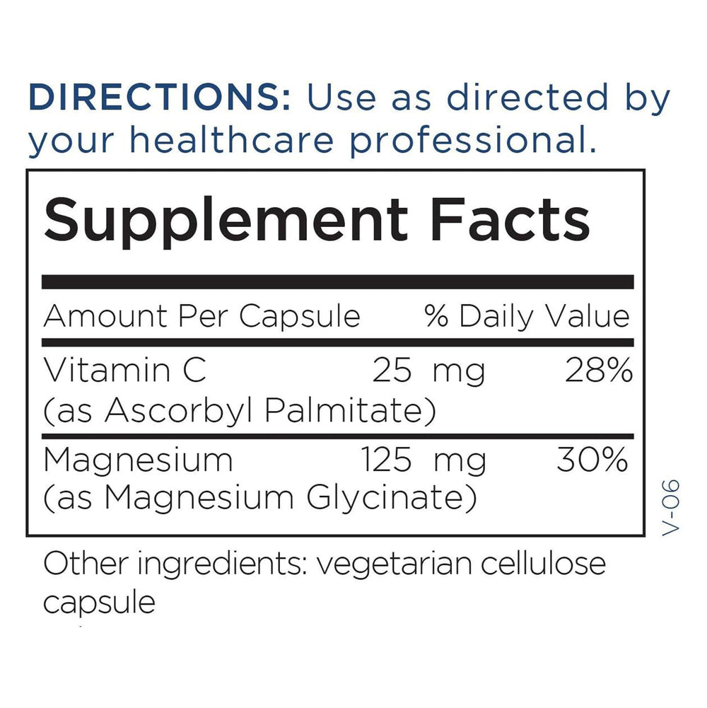 Vitamin C (ascorbic acid and ascorbyl palmitate) with magnesium supplement