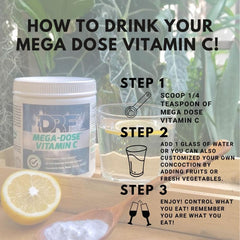 Vitamin C ascorbic acid powder 500 servings label