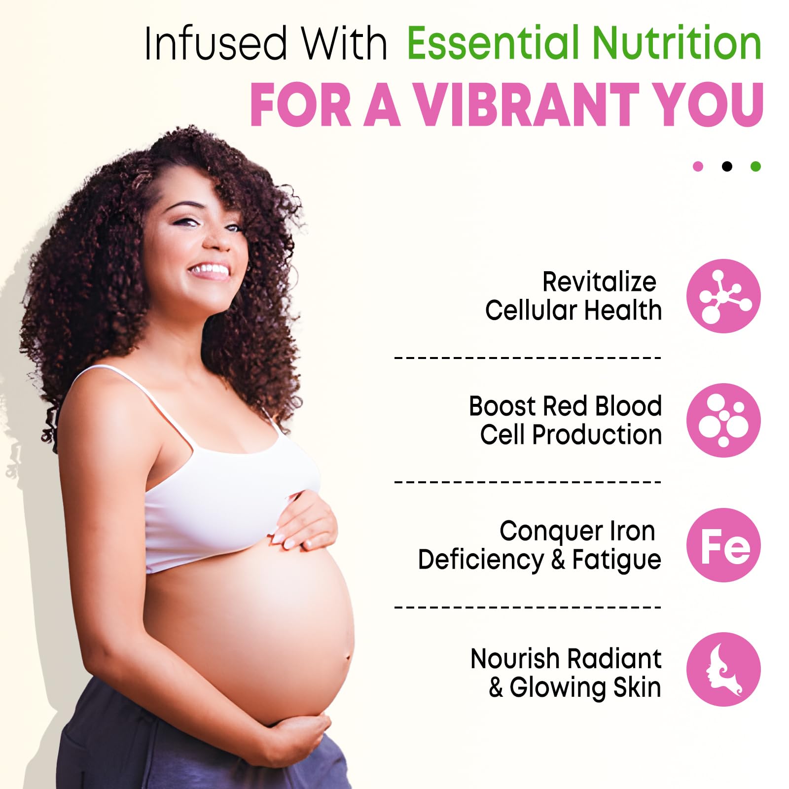 Vitamin C, B Complex, folate and other ingredients listed