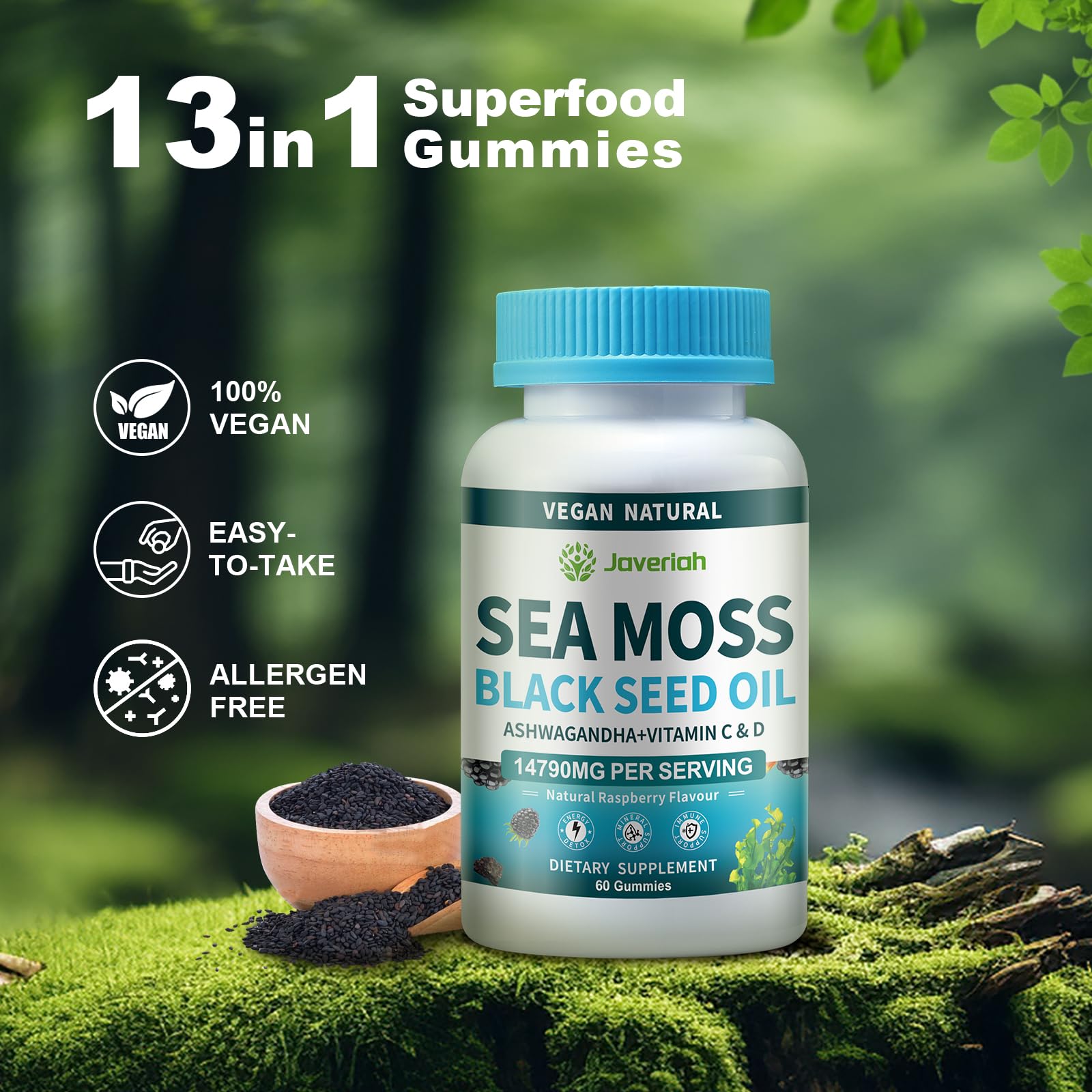 Vitamin C & D immune support gummies label