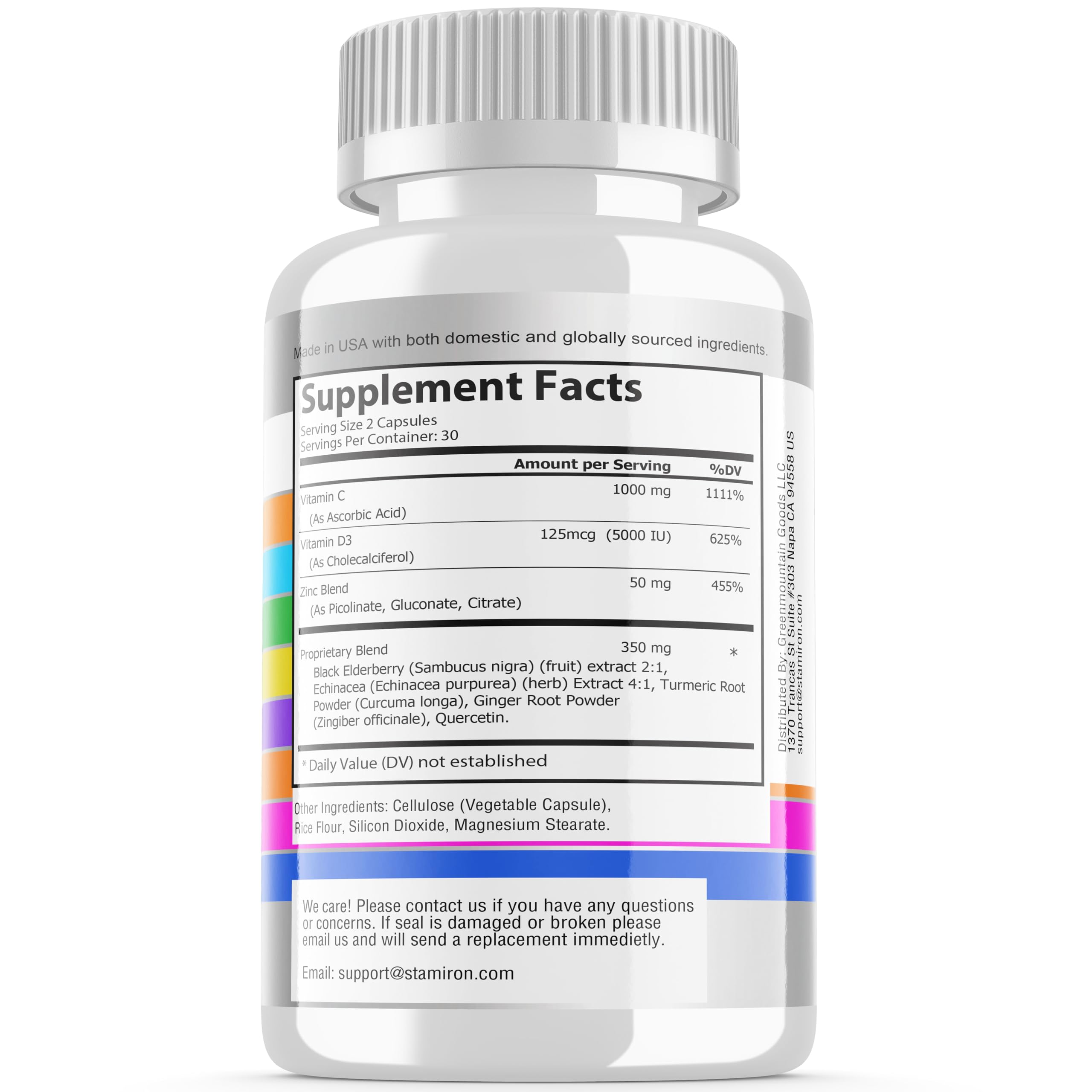 Vitamin C 1000mg and Vitamin D3 5000 IU on the label