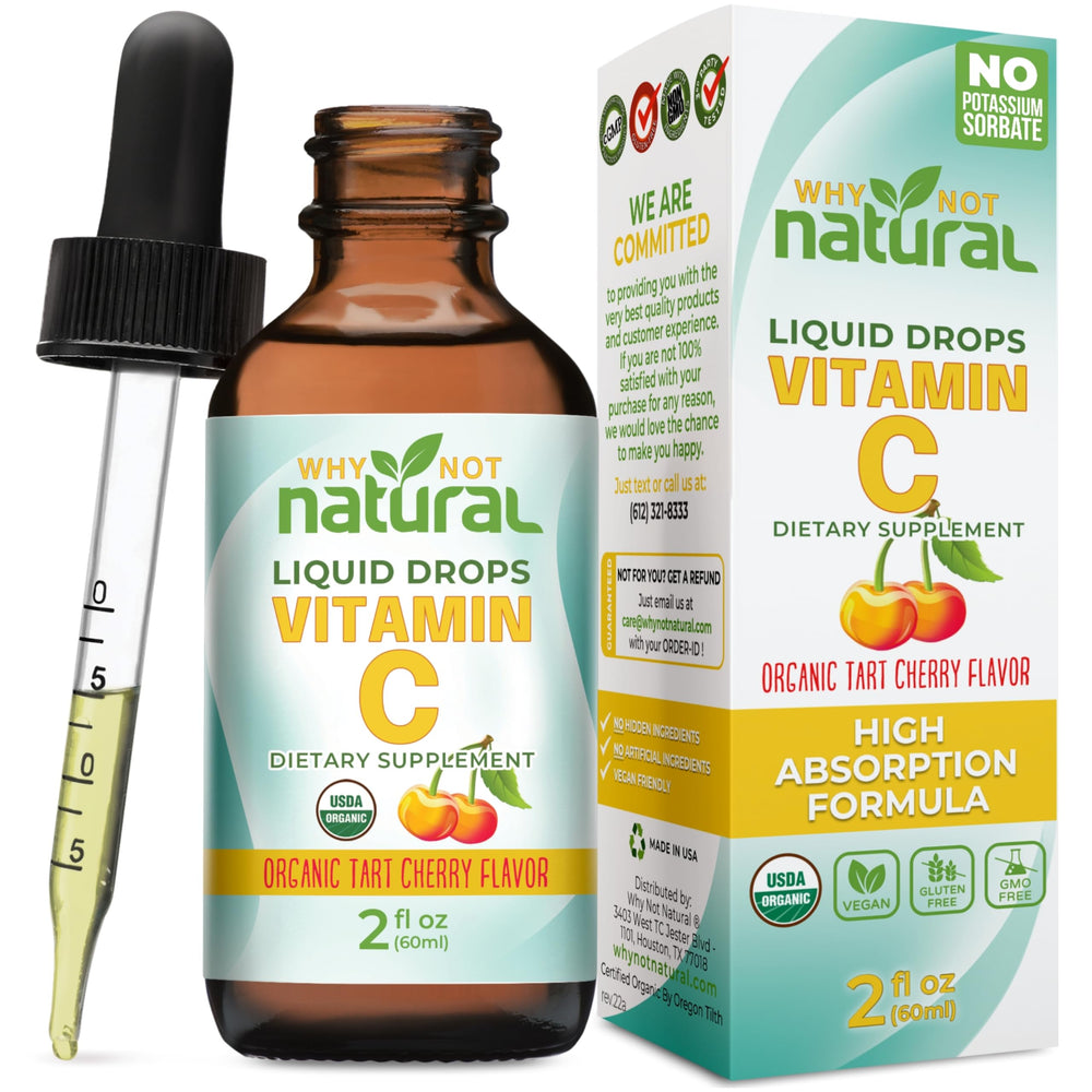 Hero image featuring Why Not Natural Organic Liquid Vitamin C Drops