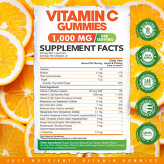 Packshot of Vitamin C Gummies 1000mg orange bottle