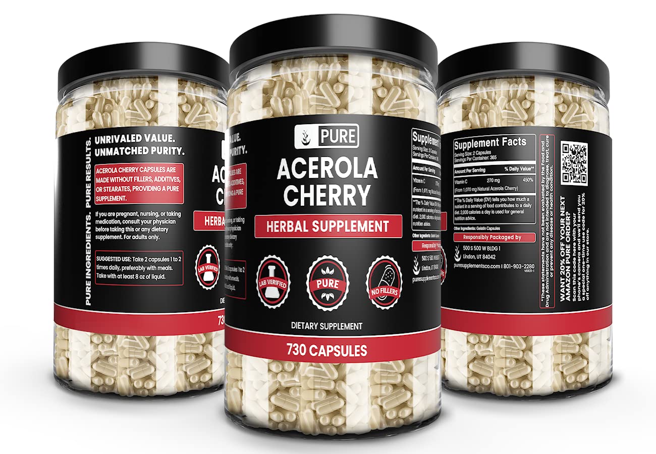 Vitamin C source from Acerola Cherry capsules