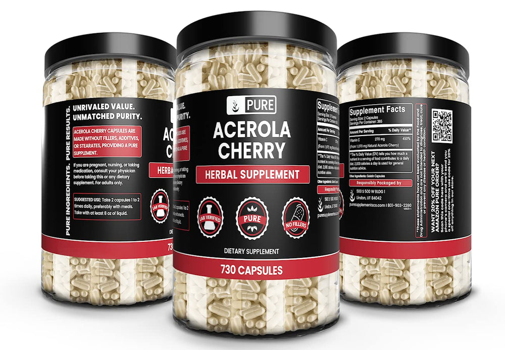 Vitamin C source from Acerola Cherry capsules