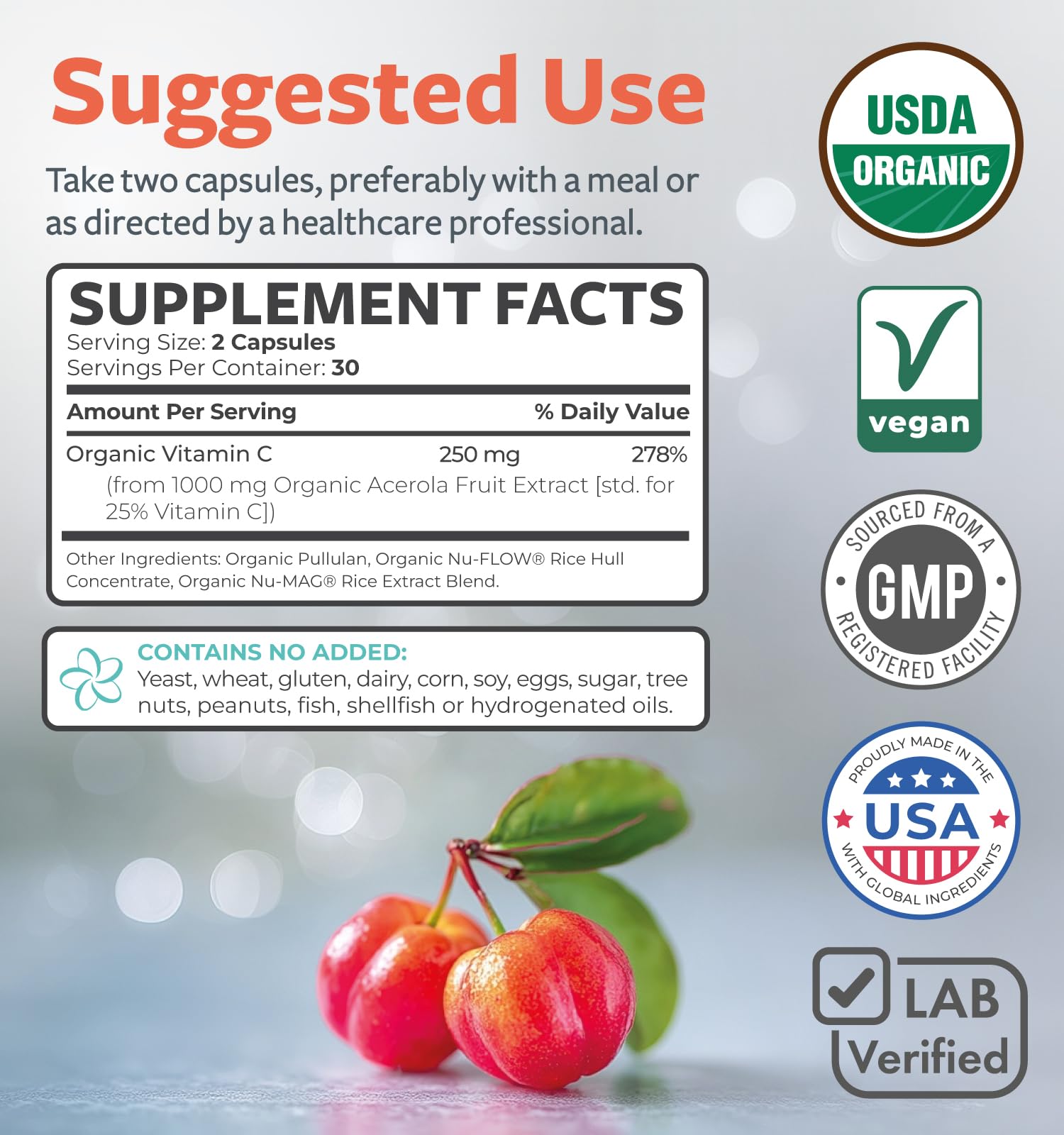 Vitamin C promoting skin health and overall wellness