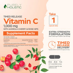 Vitamin C capsules showing timed-release design