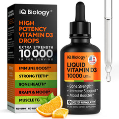 Vitamin D3 10000 IU drops bottle front label