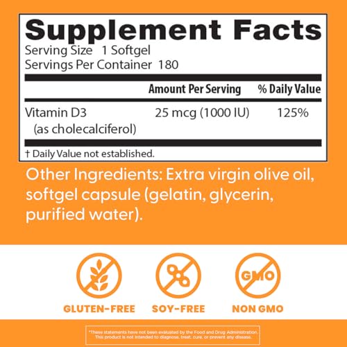 Macro shot of Vitamin D3 1000 IU softgel capsules