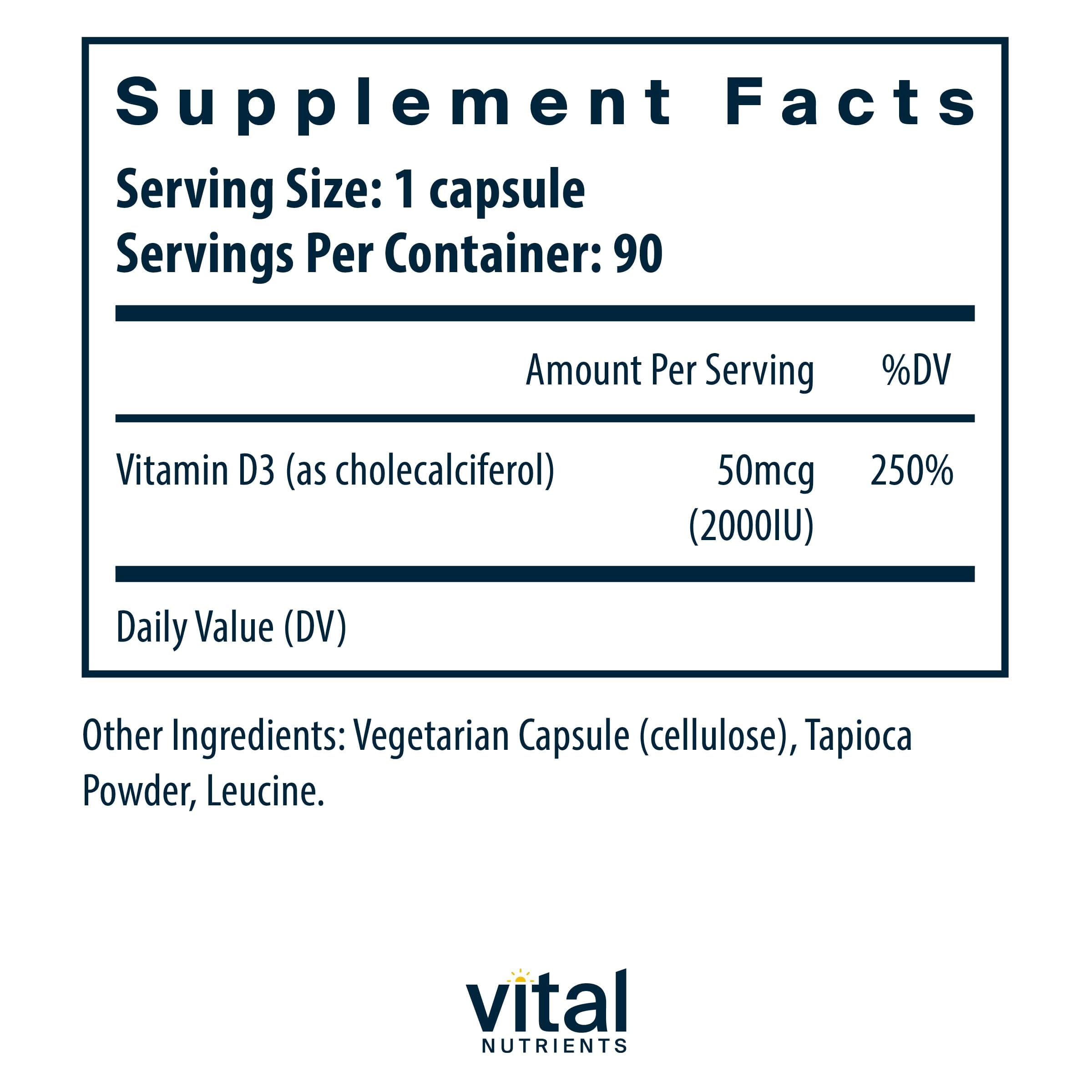 Vitamin D3 2000 IU capsules