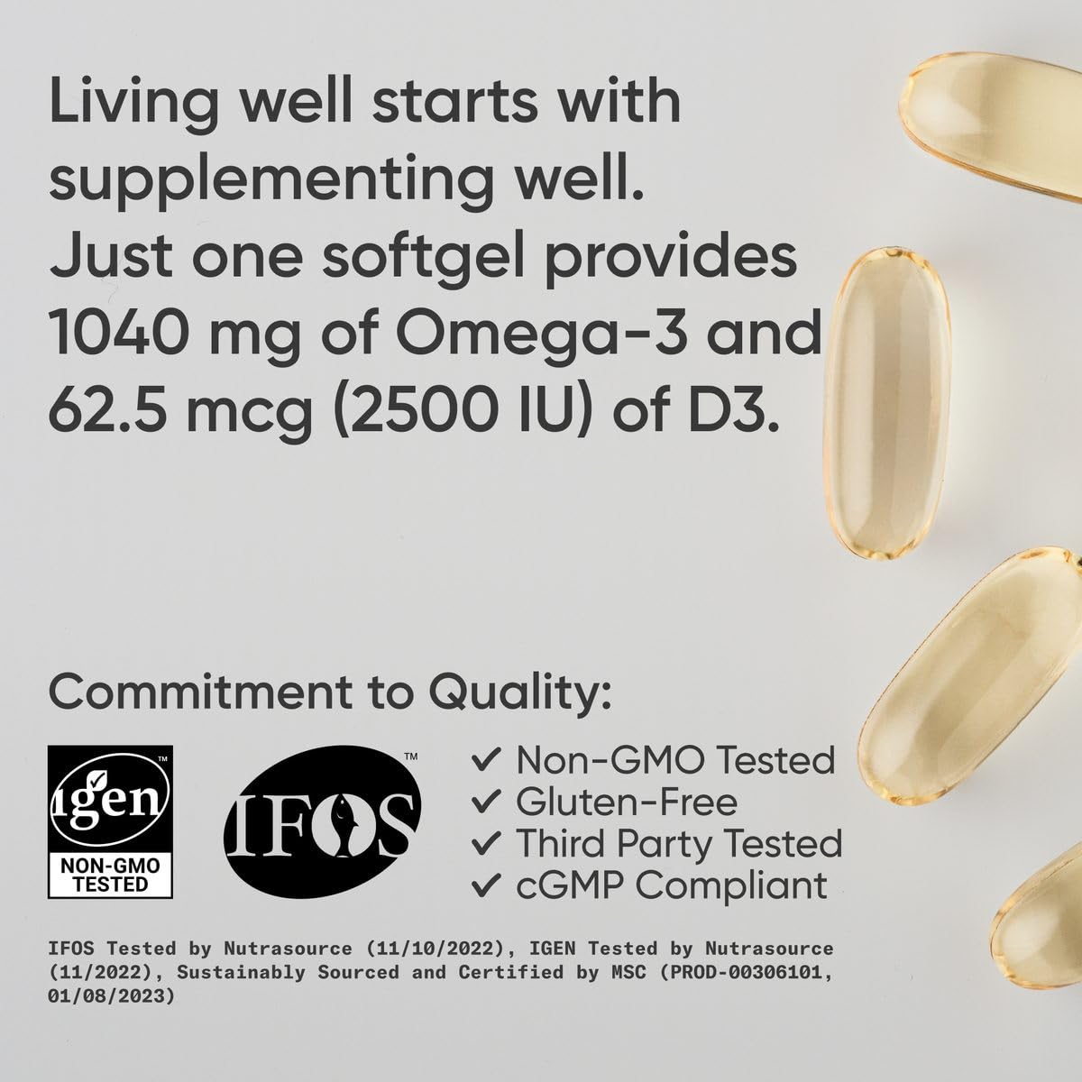 Vitamin D3 2500 IU label detail on bottle