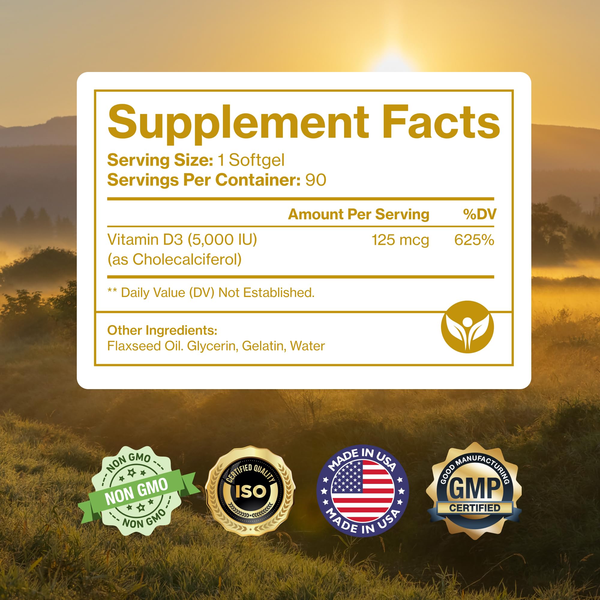 Graphic showing Vitamin D3 5000 IU supporting immune health