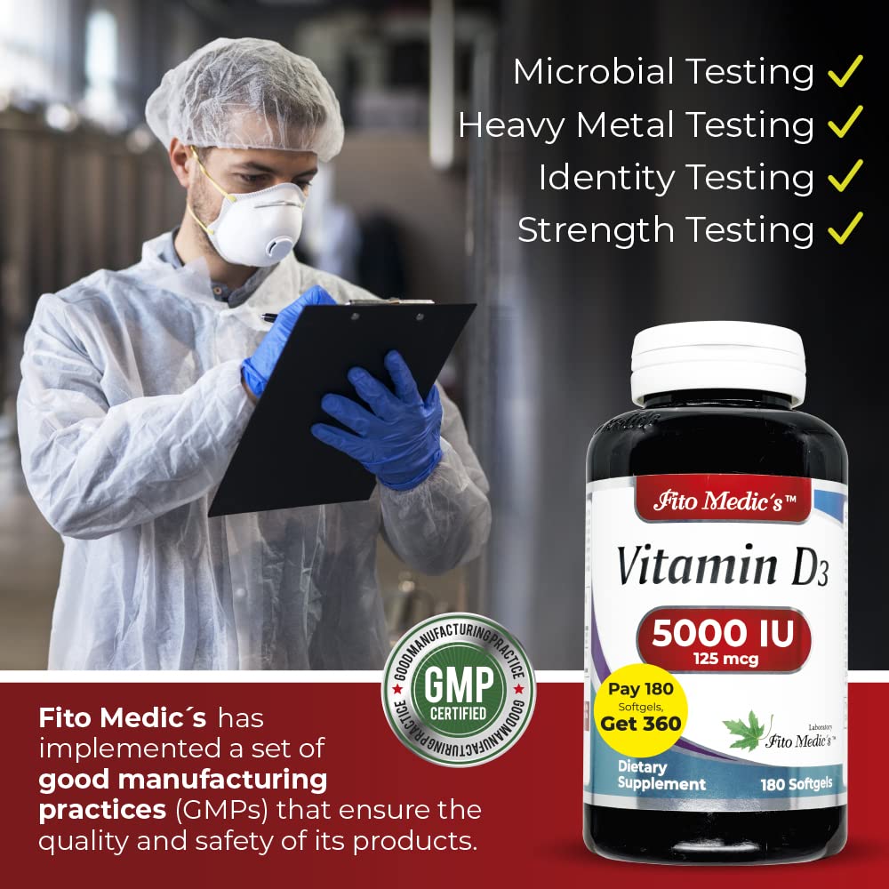 Ingredients panel for Vitamin D3 5000 IU softgels