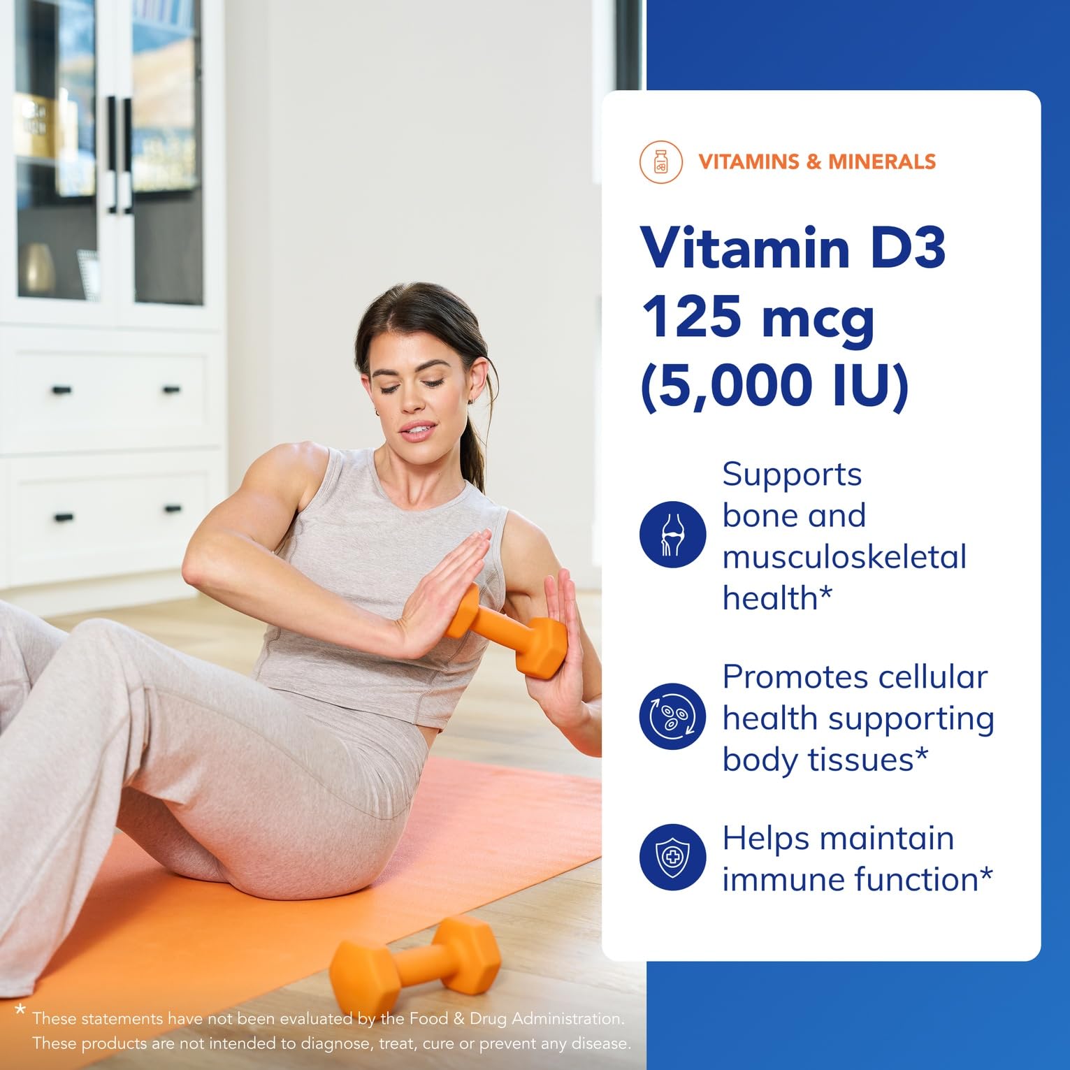 Illustration highlighting bone health support from Vitamin D3