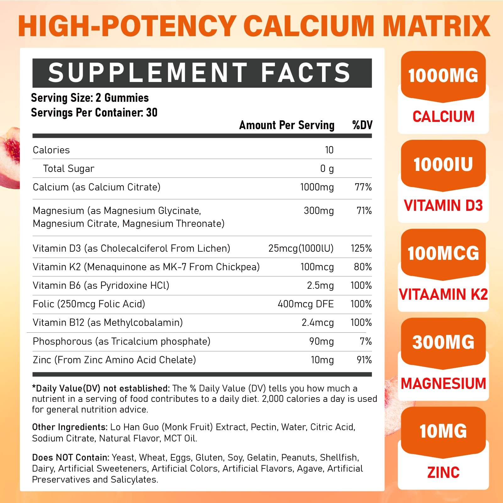 Gummies containing Vitamin D3, K2 and B complex