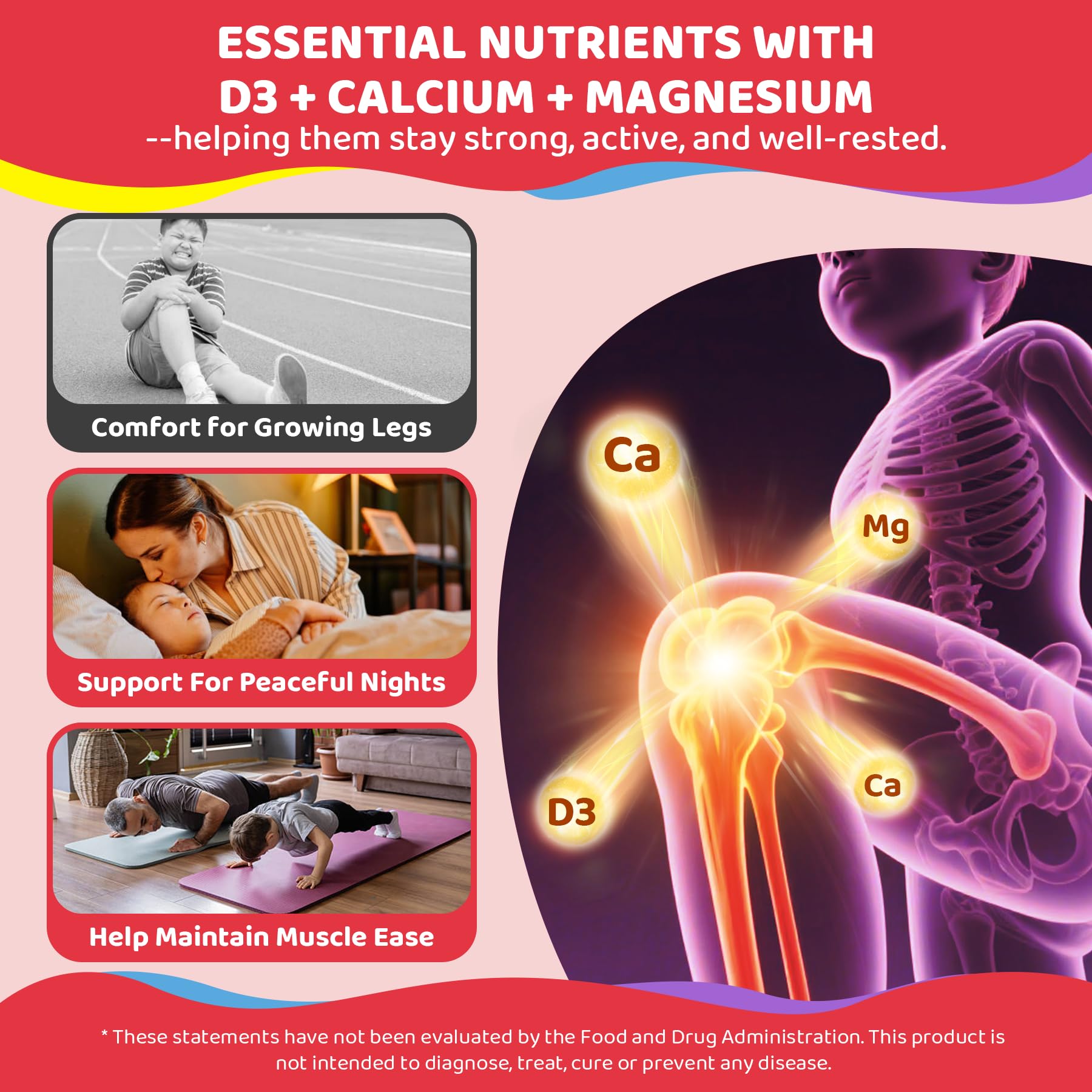 Bones and teeth health illustration highlighting calcium absorption