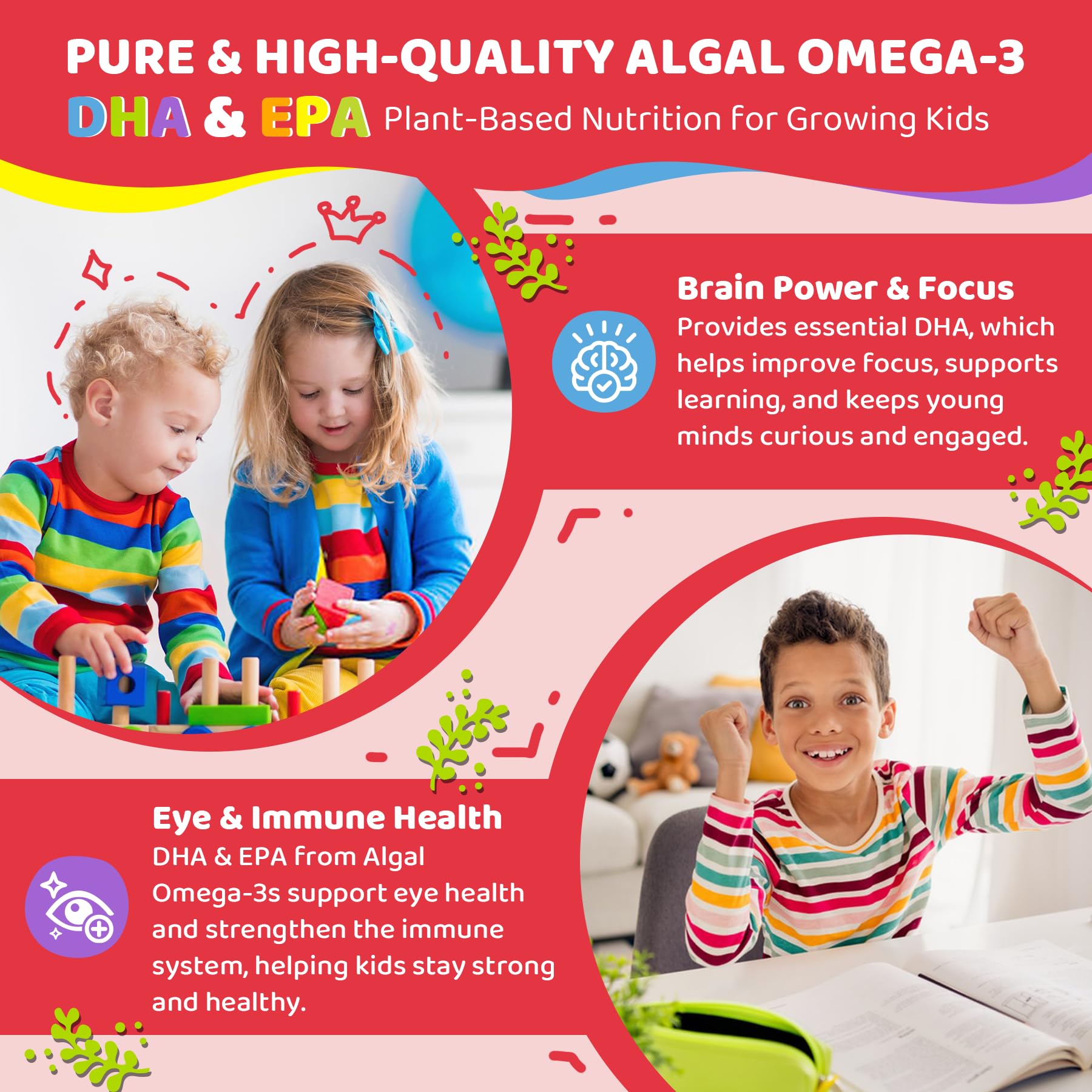 Ingredient panel showing sugar-free, vegan, non-GMO gummies