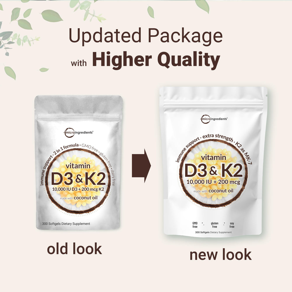 Packaging for 2-pack Vitamin D3 + K2 supplement