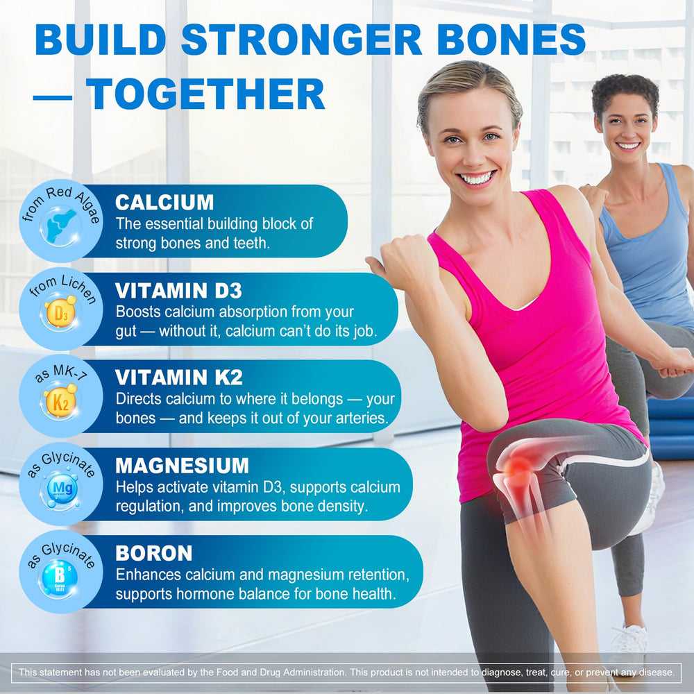 Vitamin D3 and K2 for calcium delivery