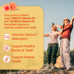 Sugar-free vegan D3K2 gummies label