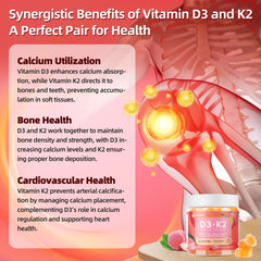 Close-up of Vitamin D3 K2 gummy texture