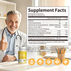 Back of label showing vitamin D3 10000IU, K2 MK-7 200mcg