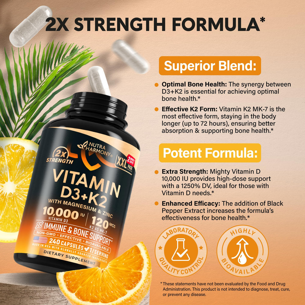 Graphic highlighting immune, bone, and mood support benefits