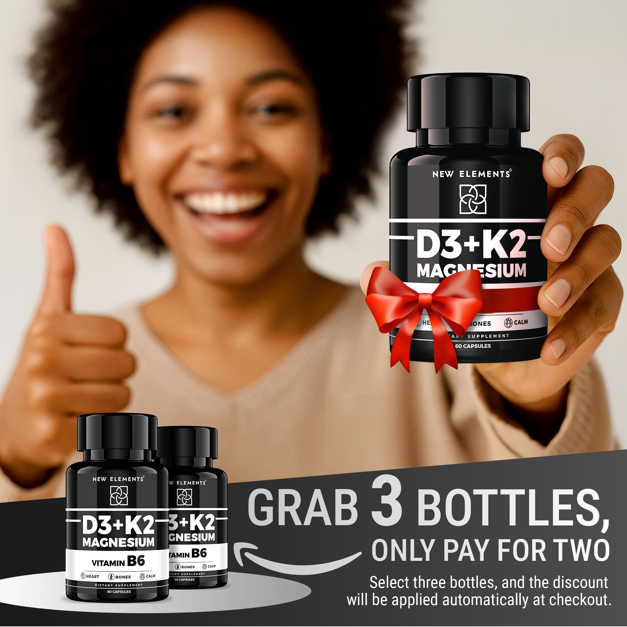 Label showing Vitamin D3 10,000 IU and Vitamin K2 MK7 200mcg