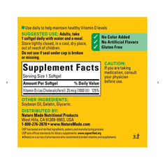 Close-up of Vitamin D3 softgels showing smooth capsules