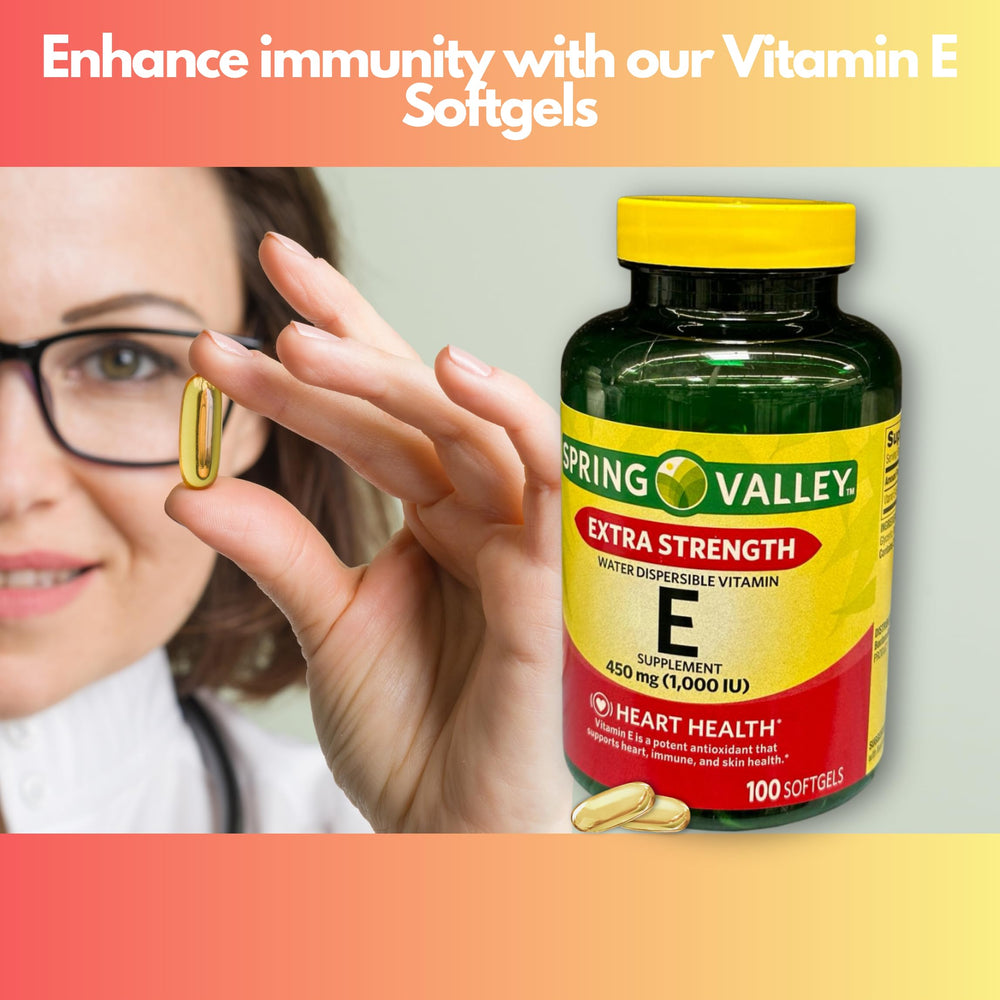 Side view of Vitamin E 1000 IU softgels bottle